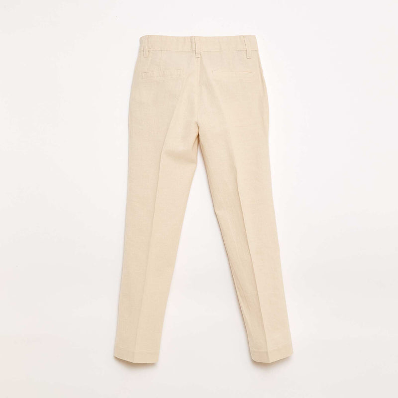 Pantalon de costume en lin mélangé