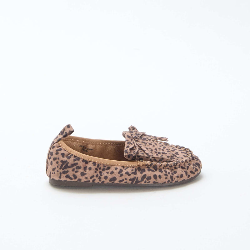 Mocassins léopard en suédine