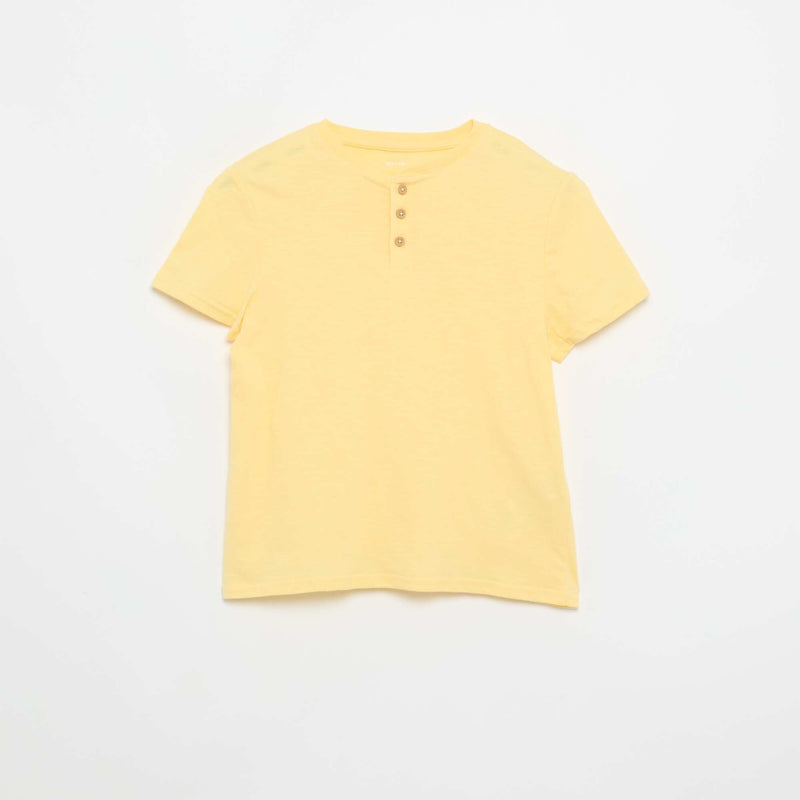 T-shirt à col tunisien – Jaune – Kiabi Maroc