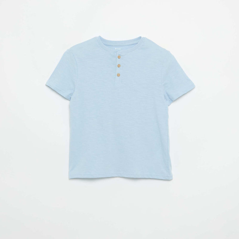 T-shirt à col tunisien – Bleu – Kiabi Maroc