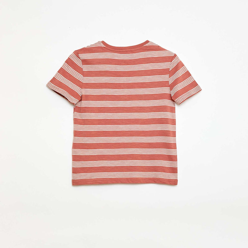 T-shirt rayé à col tunisien