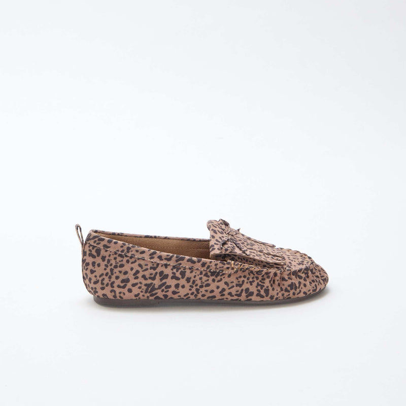 Mocassins léopard en suédine
