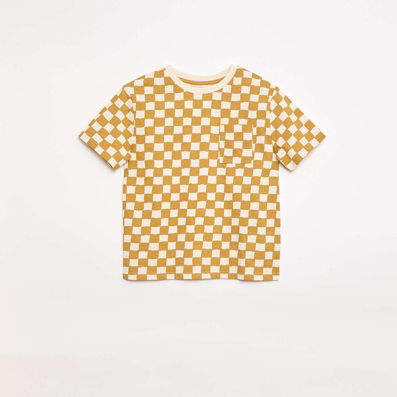 Ensemble t-shirt + short style damier - 2 pièces