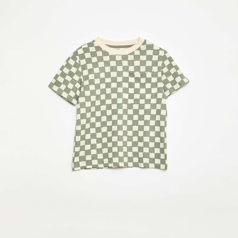 Ensemble t-shirt + short style damier - 2 pièces