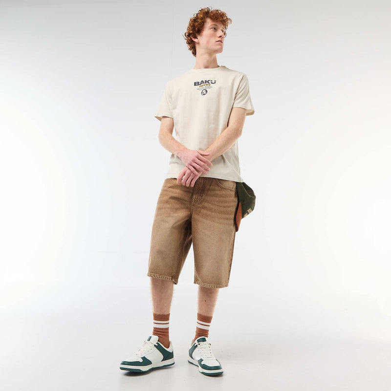 T-shirt col rond imprimé en coton