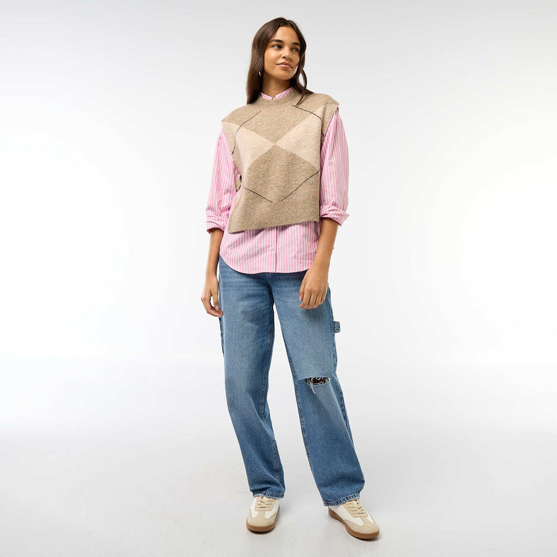 Pull sans manches avec liens à nouer sur les côtés