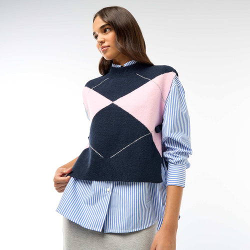 Pull sans manches avec liens à nouer sur les côtés