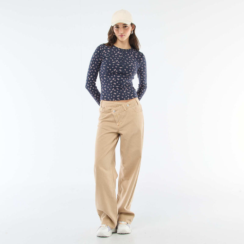 Tee-shirt maille pointelle fleuri