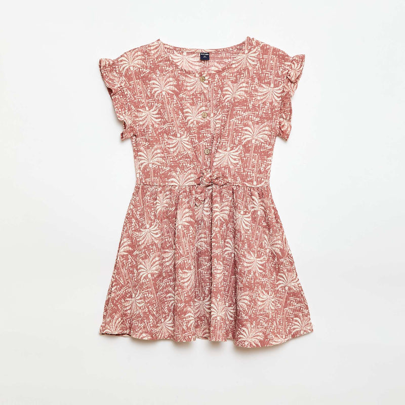 Robe en maille gaufrée boutonnée sur le devant