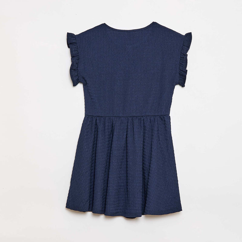 Robe en maille gaufrée boutonnée sur le devant