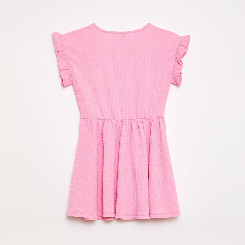 Robe en maille gaufrée boutonnée sur le devant