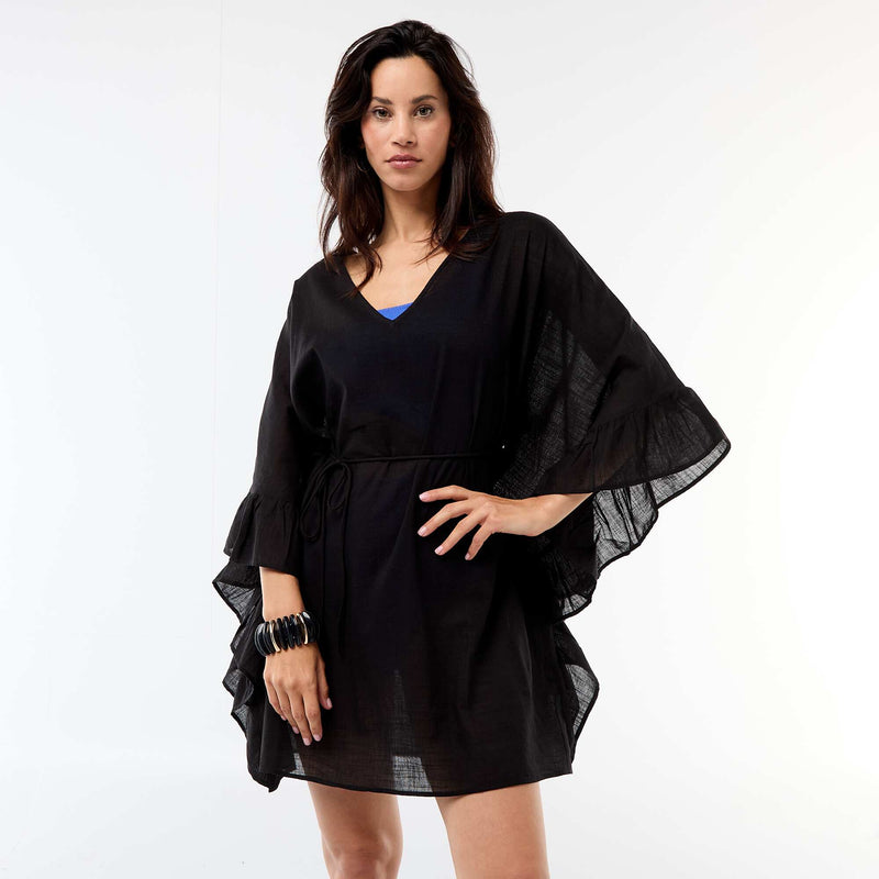 Robe de plage  avec emmanchures volantées