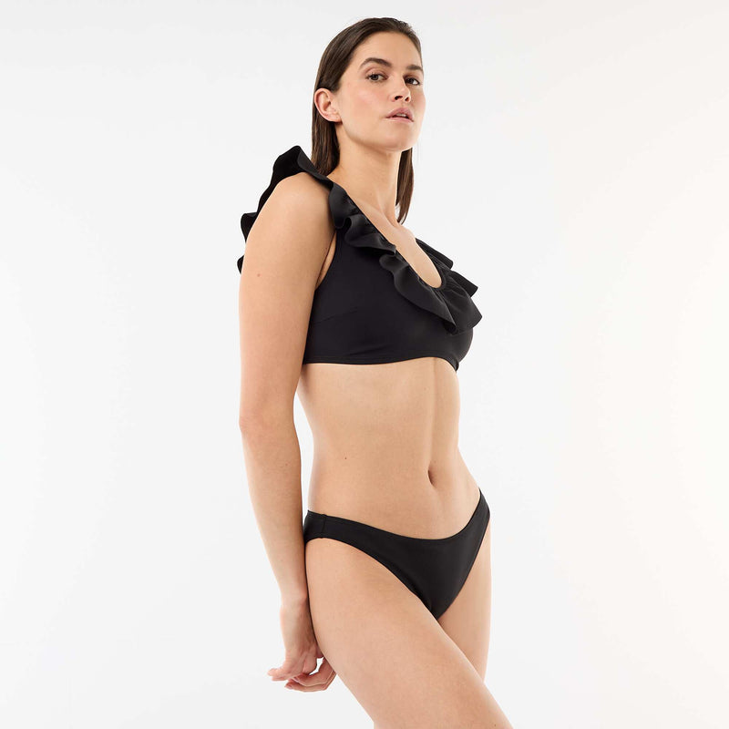 Soutien-gorge de bain volanté en microfibre souple
