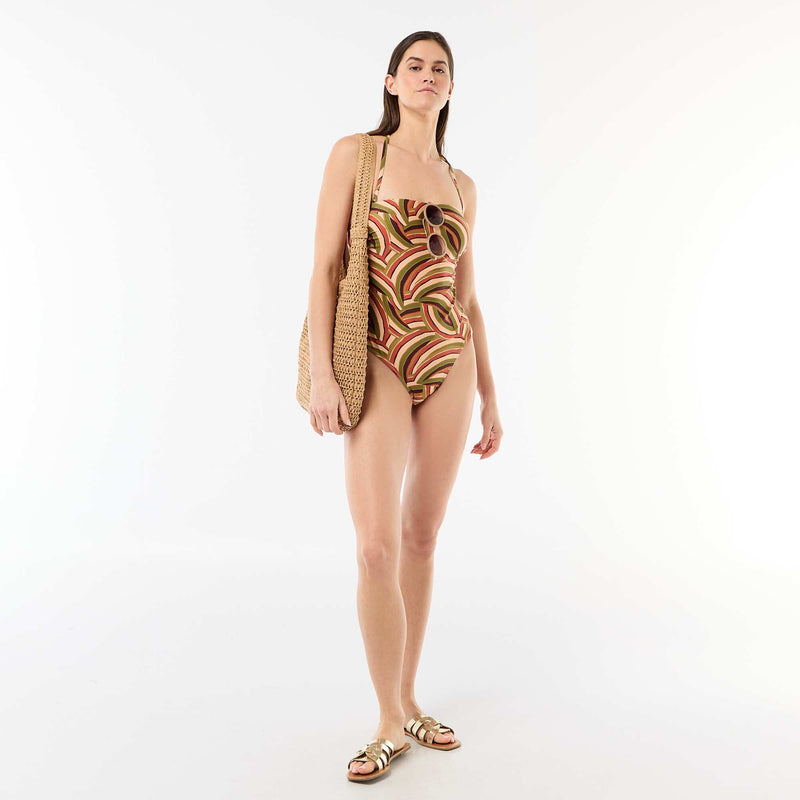 Maillot de bain 1 pièce bandeau imprimé