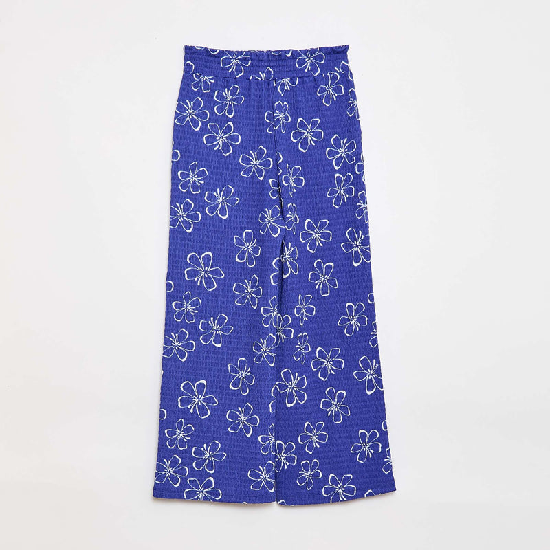 Pantalon large en maille crêpe
