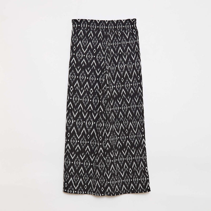 Pantalon large en maille crêpe