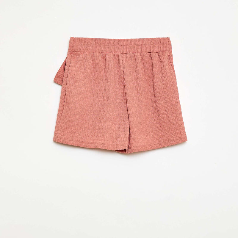 Jupe-short courte en maille légère unie