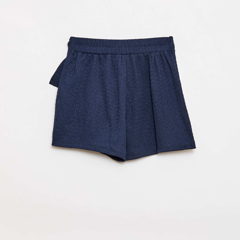 Jupe-short courte en maille légère unie