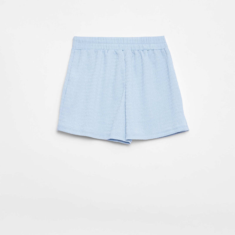 Jupe-short courte en maille légère unie