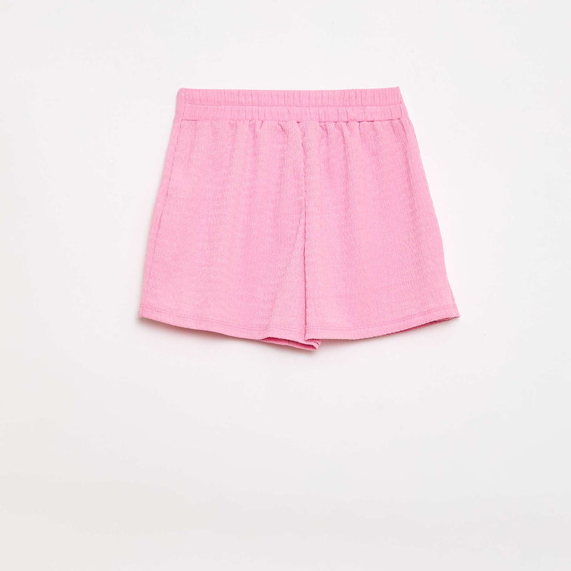 Jupe-short courte en maille légère unie