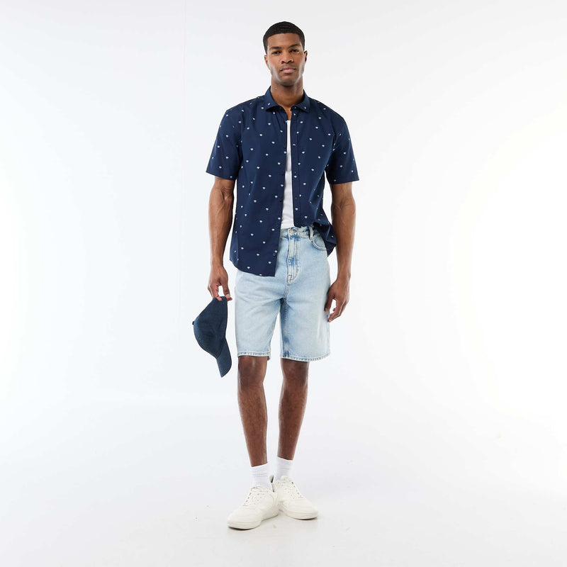 Chemise à manches courtes ouverture boutonnée