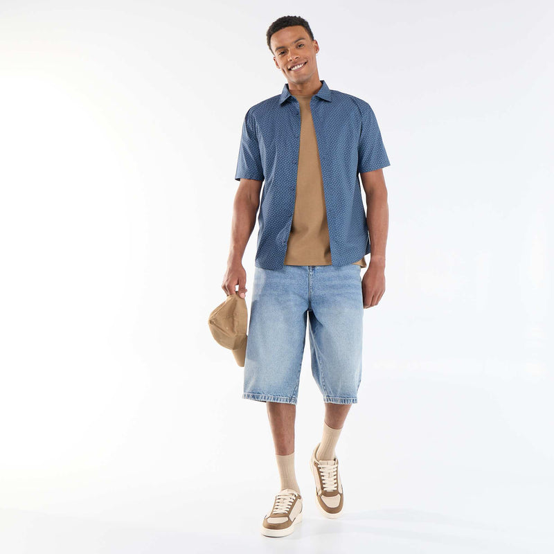 Chemise à manches courtes ouverture boutonnée