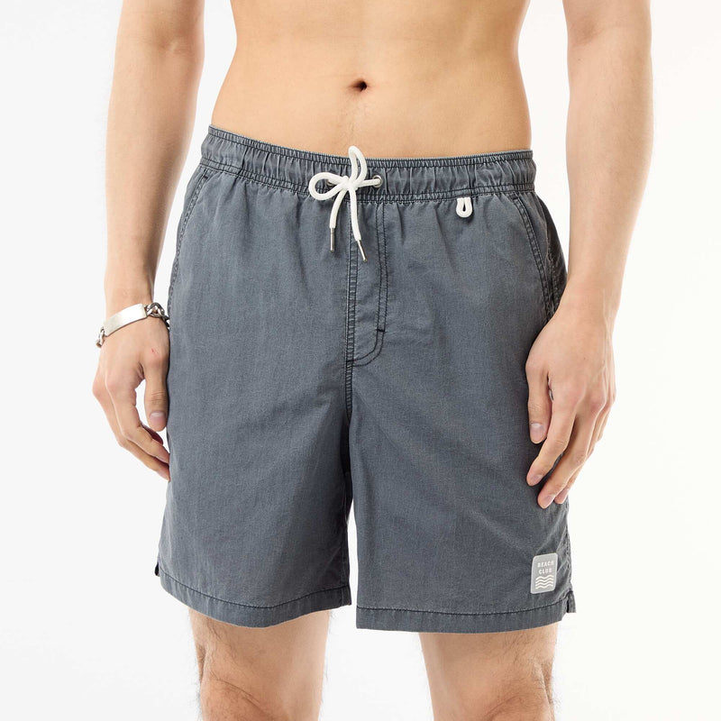Short de bain uni avec poches