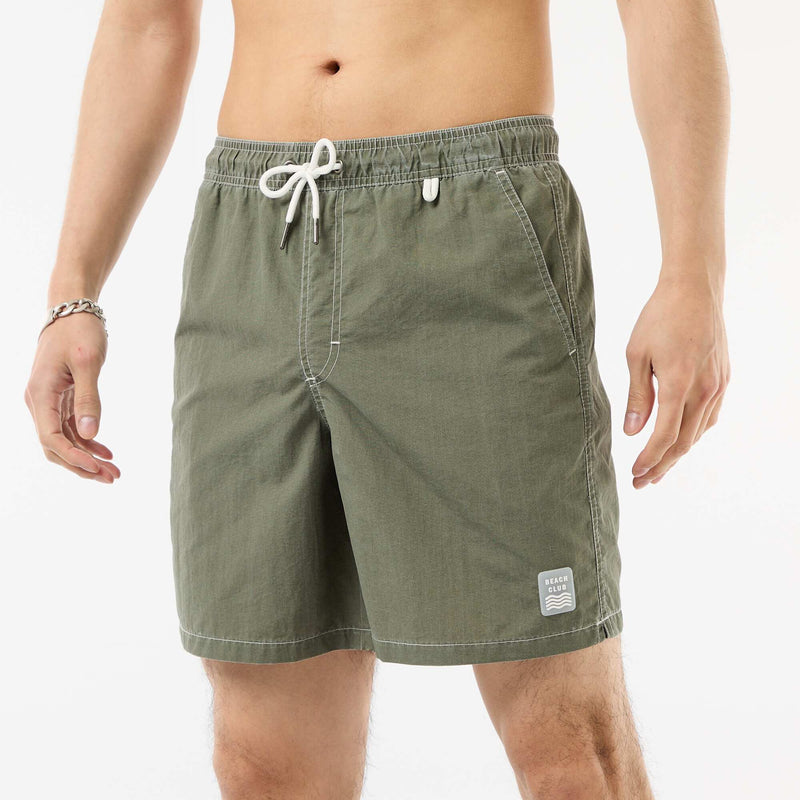 Short de bain uni avec poches