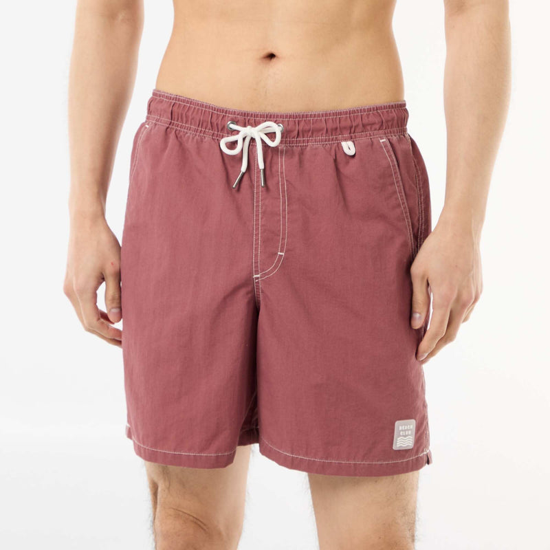 Short de bain uni avec poches