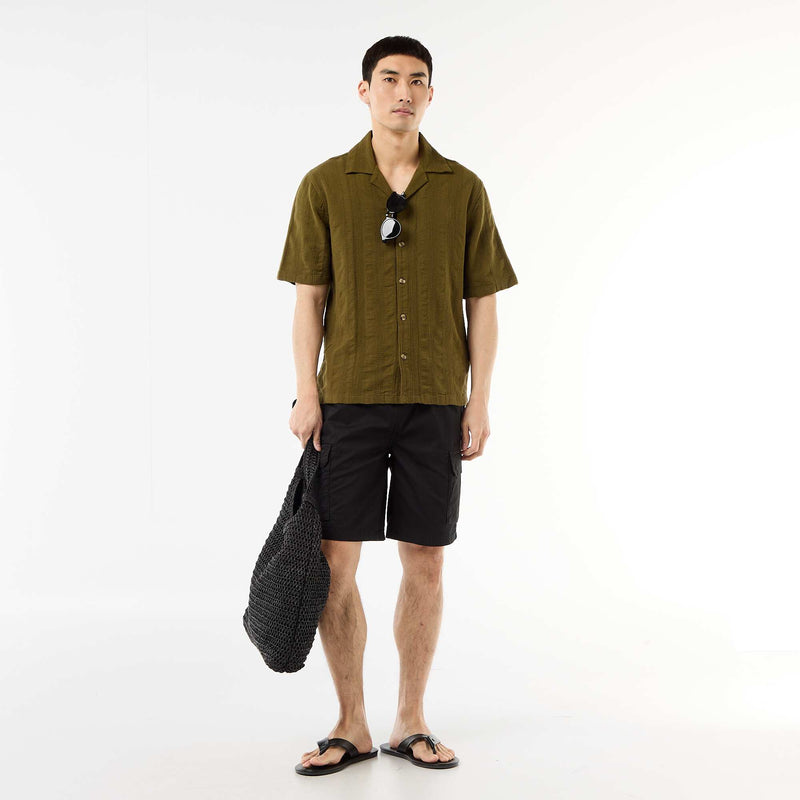 Bermuda chino en popeline avec poches à rabat