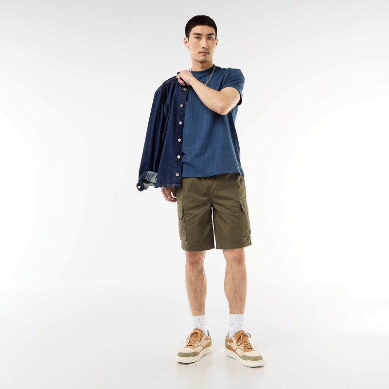 Bermuda chino en popeline avec poches à rabat