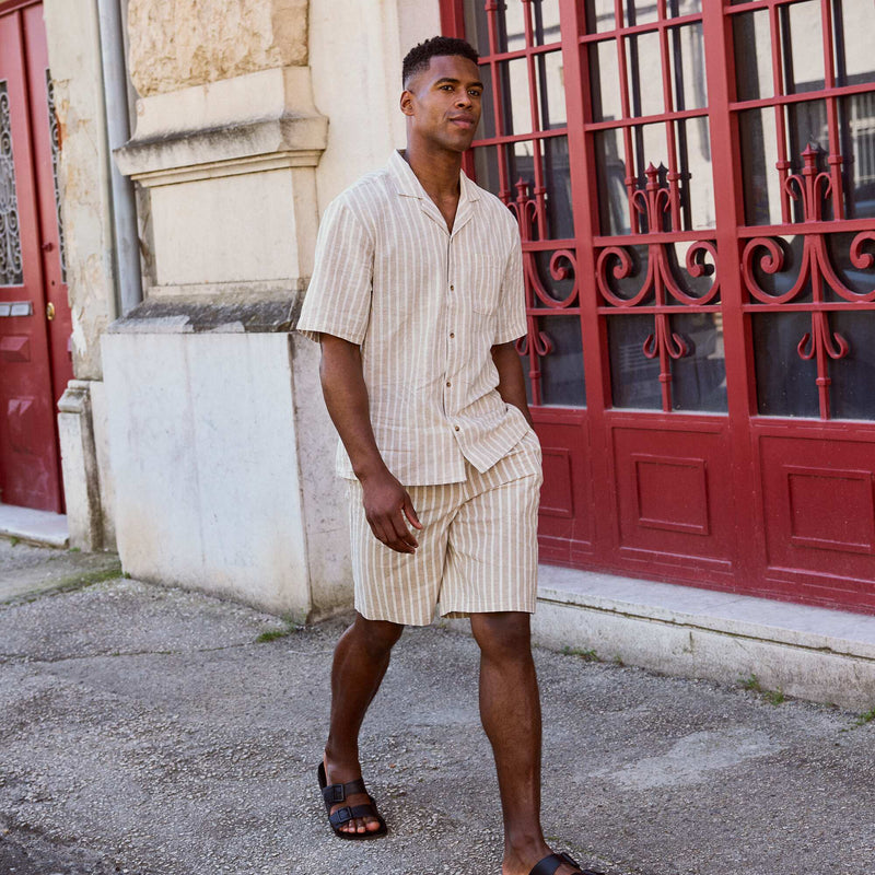 Bermuda en lin mélangé – Beige – Kiabi Maroc