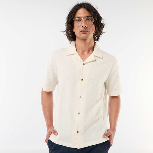 Chemise en maille fantaisie à manches courtes