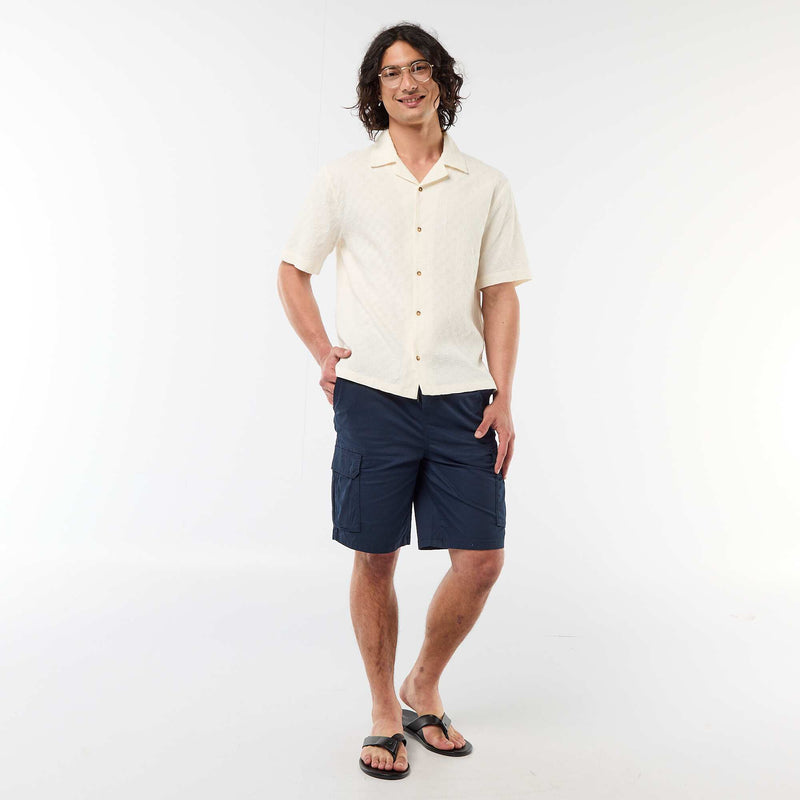Chemise en maille fantaisie à manches courtes