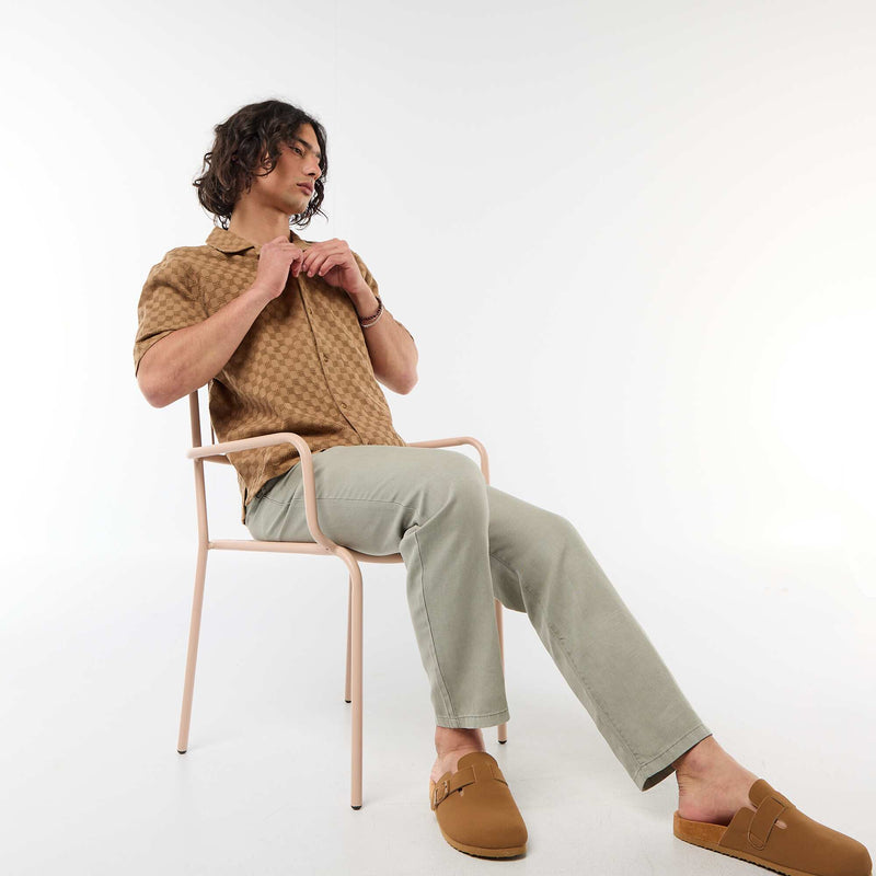 Chemise en maille fantaisie à manches courtes