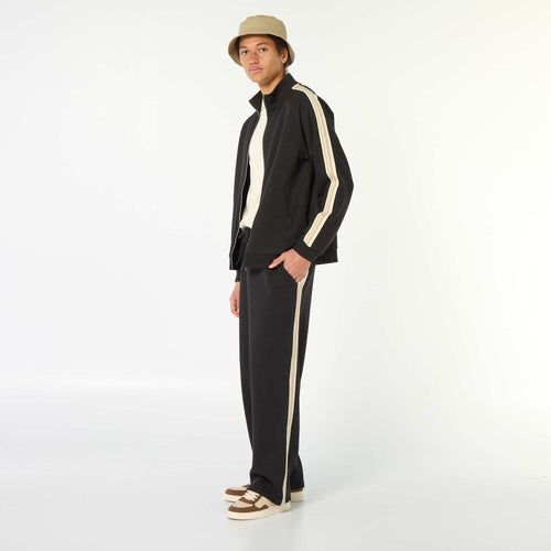 Jogging wide leg avec bande fantaisie