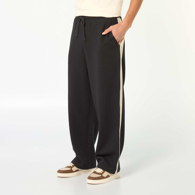 Jogging wide leg avec bande fantaisie