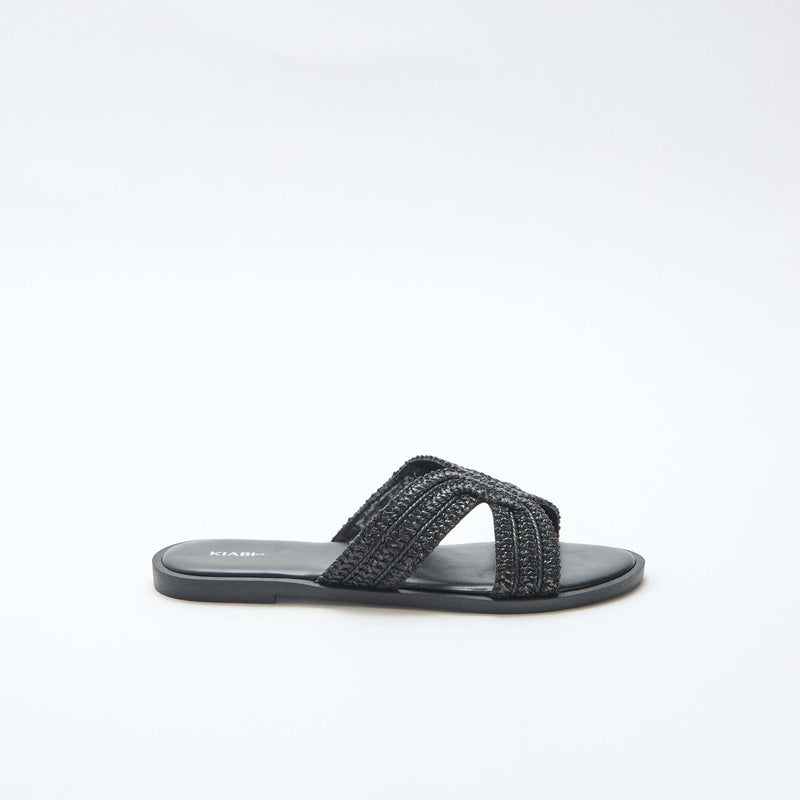 Paire de mules en brides de paille