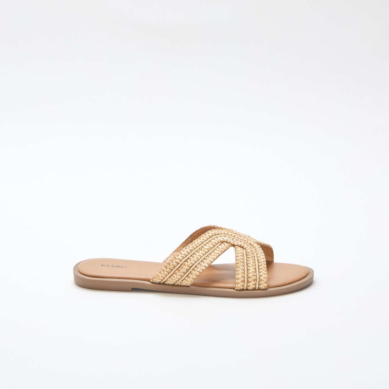 Paire de mules en brides de paille