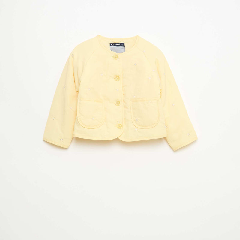 Veste matelassée col rond en tissu déperlant