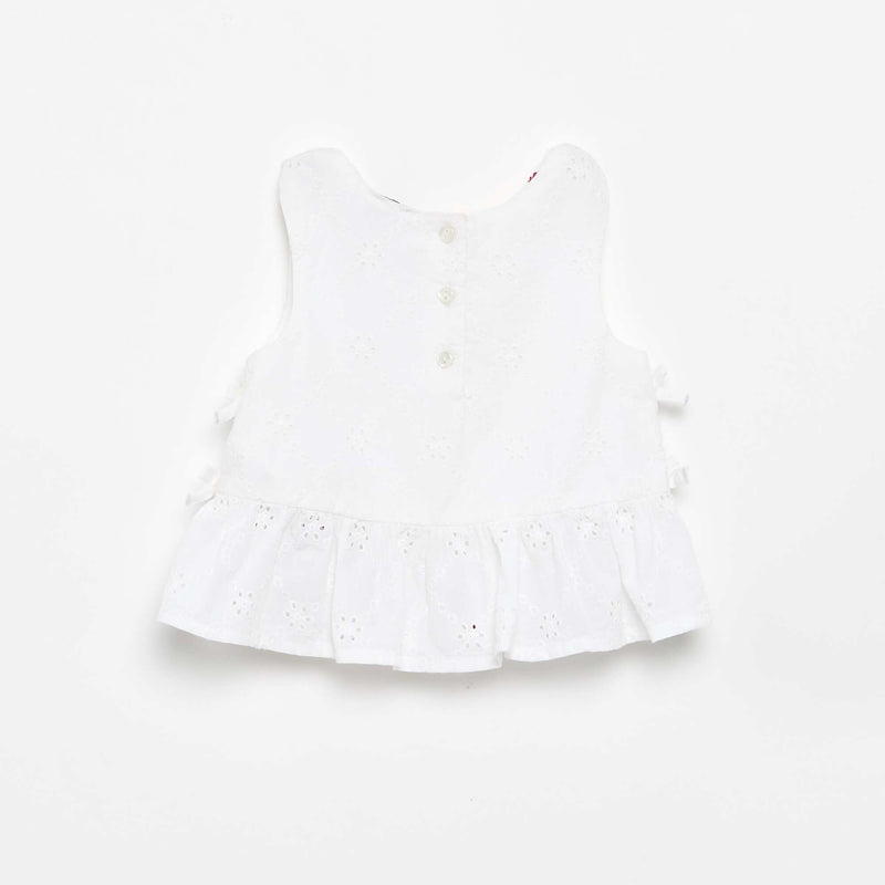 Blouse sans manches avec broderies