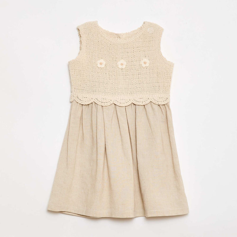 Robe sans manches avec haut en crochet