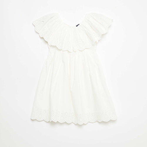 Robe en propoline avec détails broderie anglaise