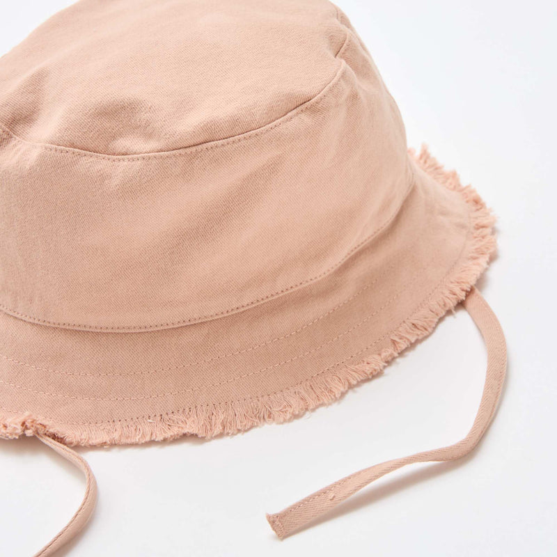 Bob à frange avec liens uni en coton