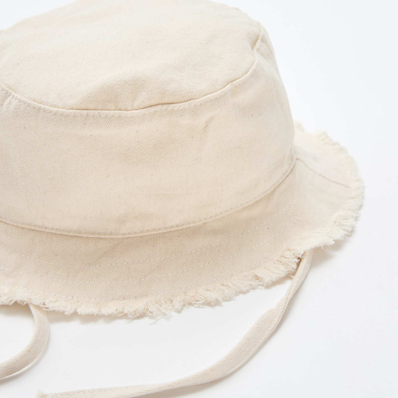 Bob à frange avec liens uni en coton