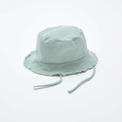 Bob à frange avec liens uni en coton