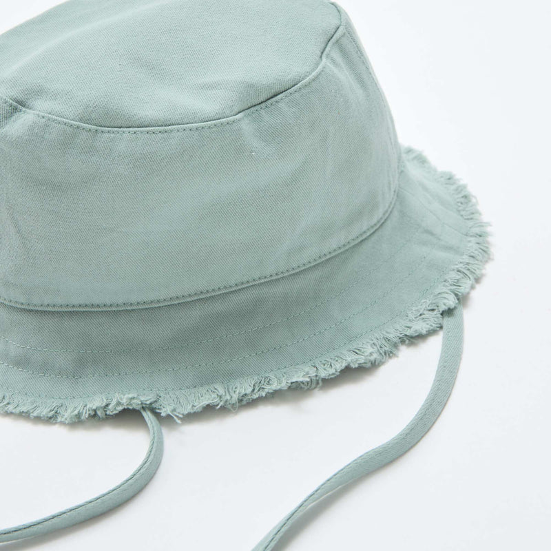 Bob à frange avec liens uni en coton