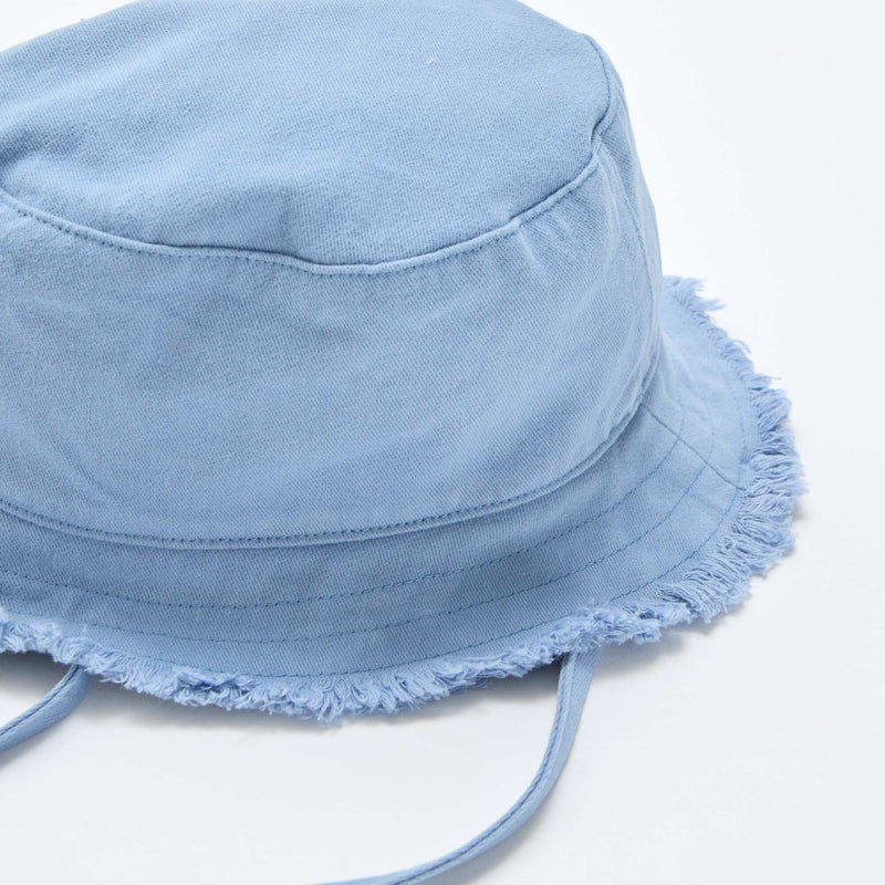 Bob à frange avec liens uni en coton