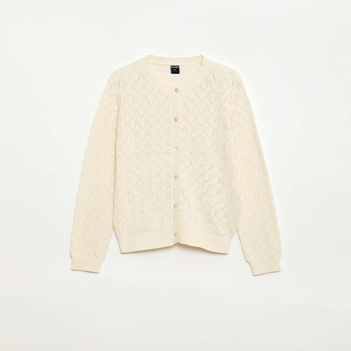 Gilet fantaisie en maille ajourée