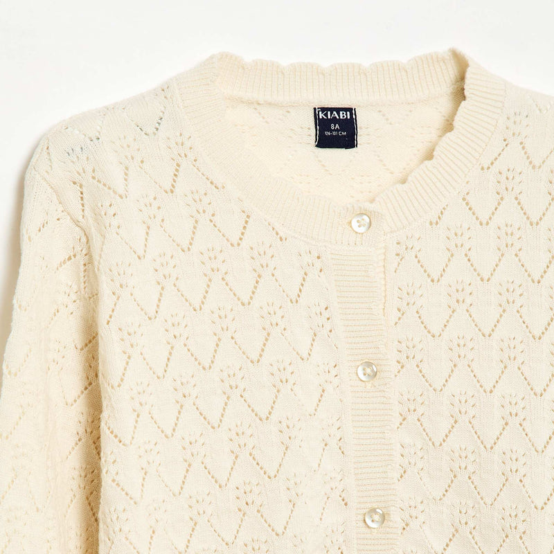 Gilet fantaisie en maille ajourée
